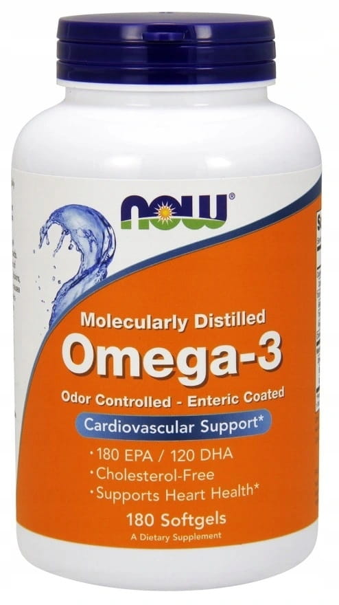 Molekylært destilleret Omega3 180 kapsler NOW FOODS