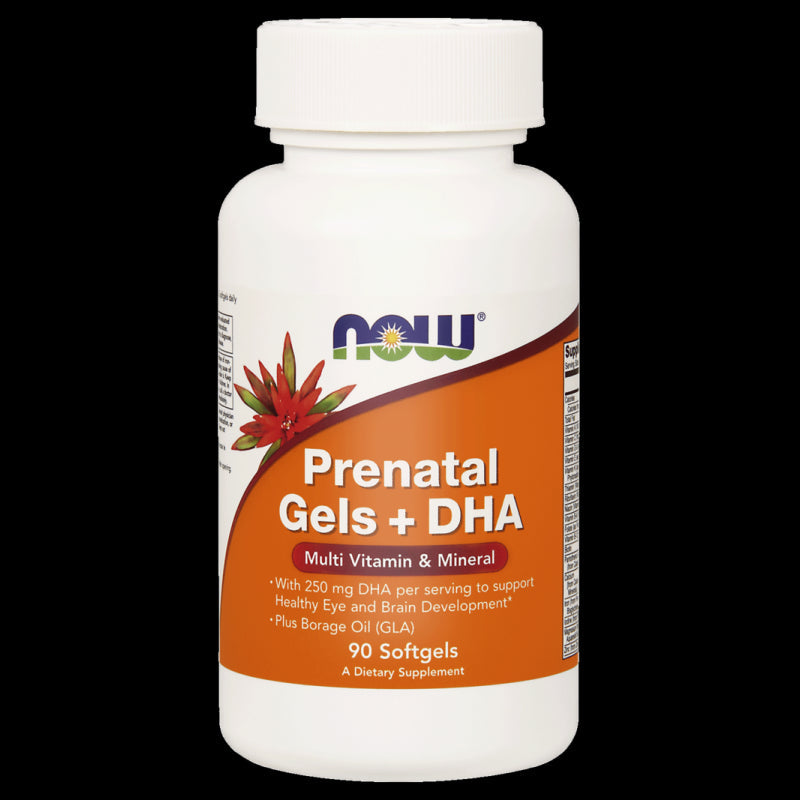 Prenatális gélek és DHA terhesvitaminok és ásványi anyagok és DHA 90 kapszula NOW FOODS