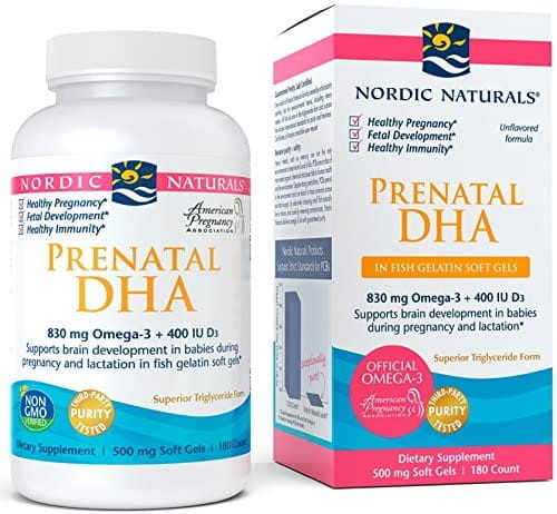 Prenataal DHA in visgelatine 180 capsules NORDIC NATURALS