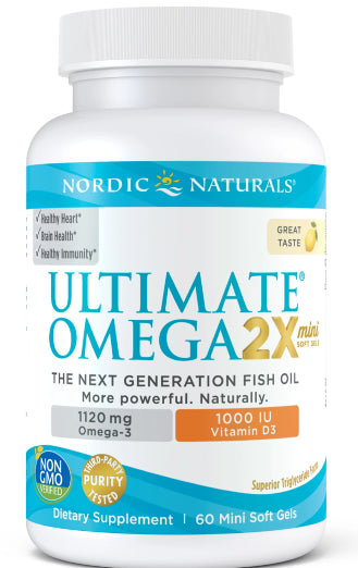 Ultimate Omega 2x Mini s vitamínem D3 60 kapslí NORDIC NATURALS