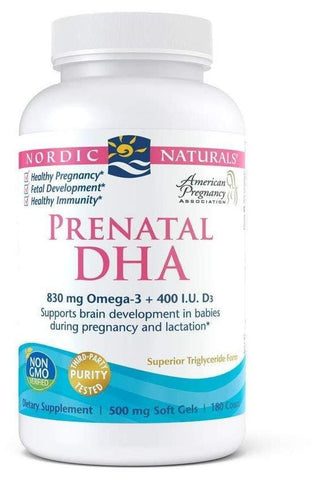 Prenatal DHA OMEGA 3 und Vitamin D3 180 Kapseln NORDIC NATURALS