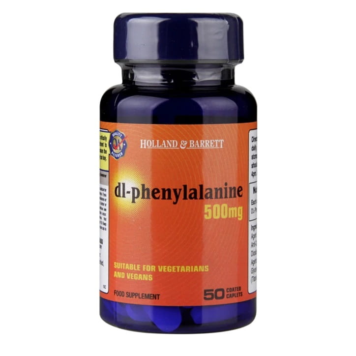 Dlfenylalanin 500 MG 50 Tabletter HOLLAND & BARRETT