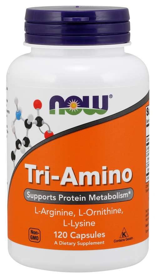 Triamino L-arginin a L-ornithin a lysin 120 kapslí NOW FOODS