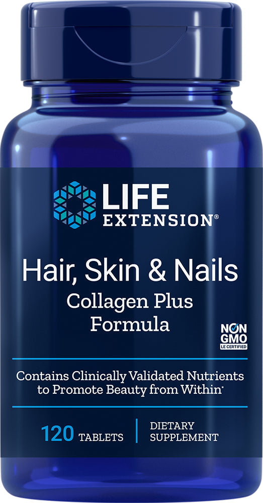 Haar, iho & kynnet Collagen plus -kaava 120 LIFE EXTENSION Tabletit