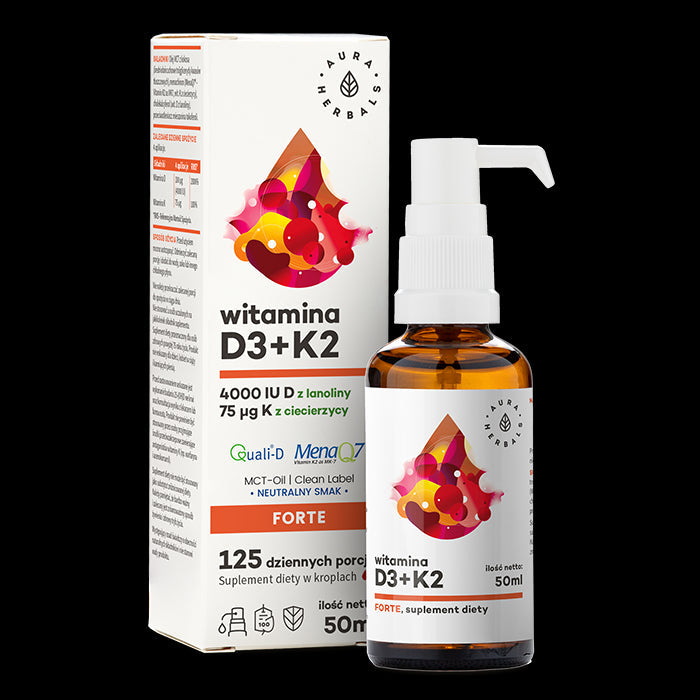 Vitamina D3 e K2MK7 in olio MCT 50 ml AURA HERBALS