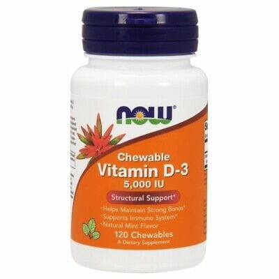 Vitamin D3 5000 IE Viên nhai 120 viên NOW FOODS