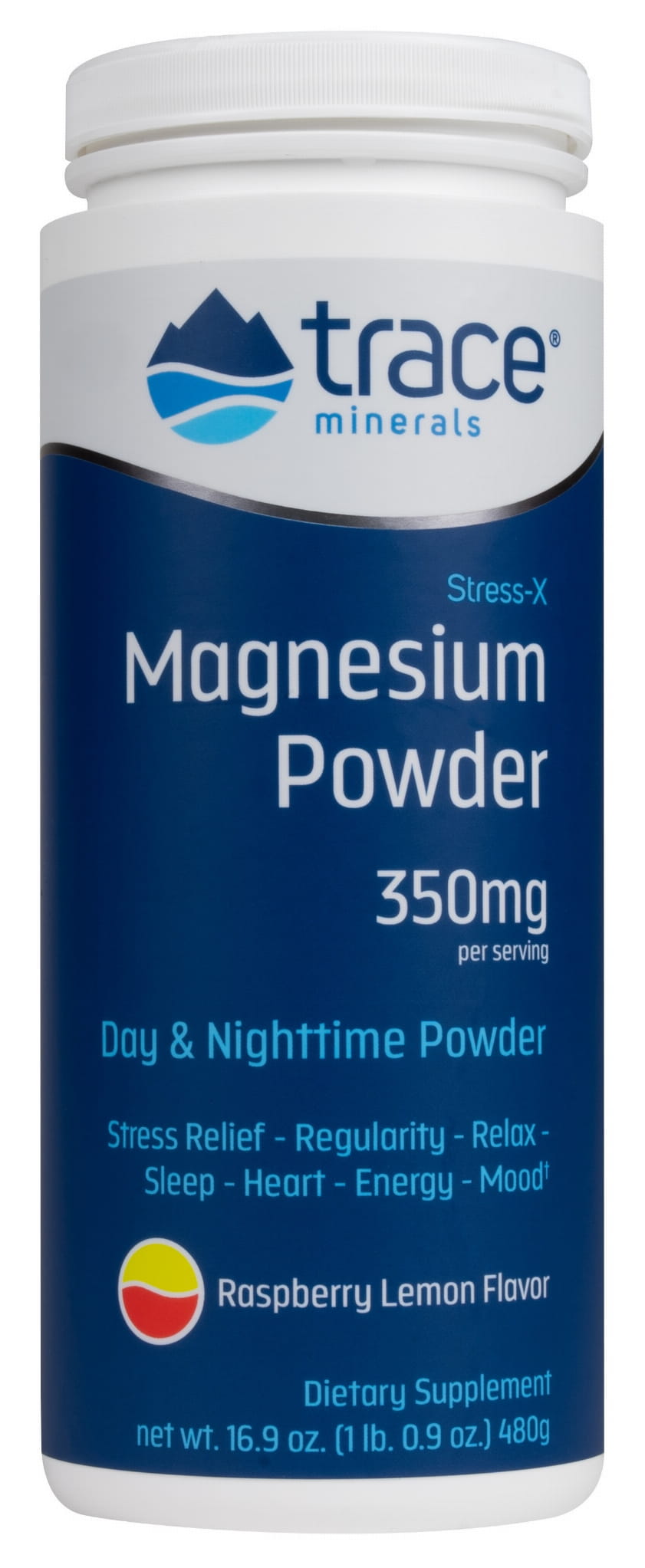 Campuran magnesium dan mineral tekanan - serbuk magnesium x - perisa raspberi-lemon 480 g MINERAL SURIHAN