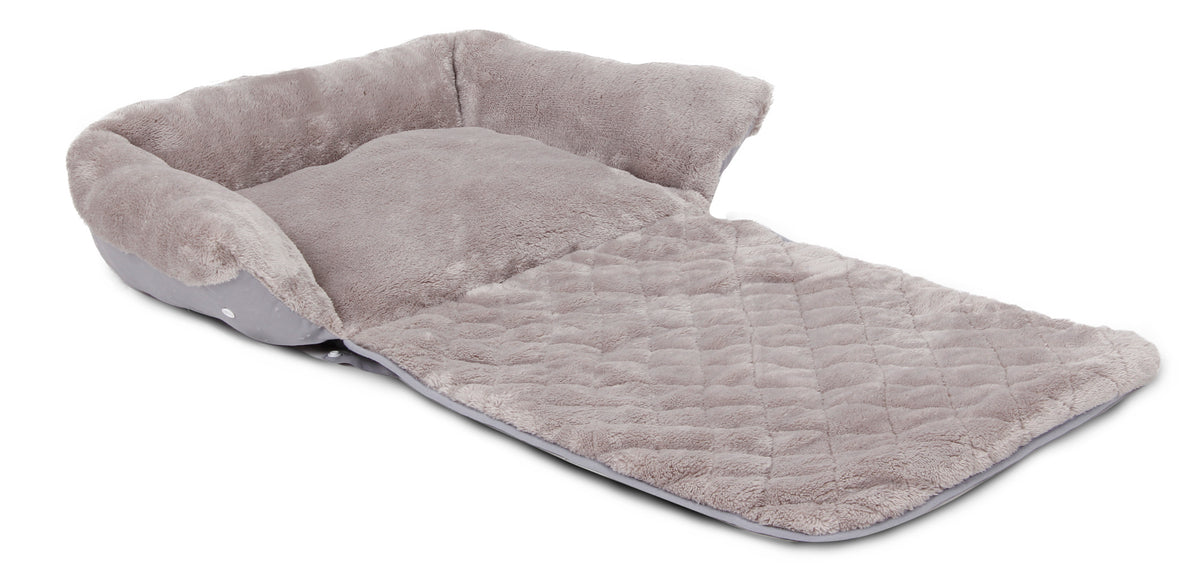 Graues faltbares Hundebett 107x70x15cm [LEG087MGR] - PETLOVE