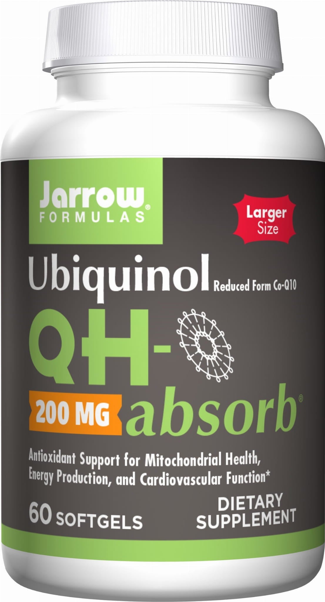 Ubiquinol qh - absorberende actieve vorm van Co-enzym Q10 200 MG 60 capsules JARROW FORMULAS