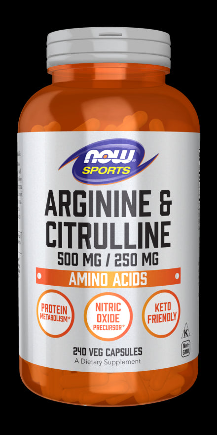 Arginin und Citrullin L - Arginin + L - Citrullin 240 Kapseln NOW FOODS SPORTS