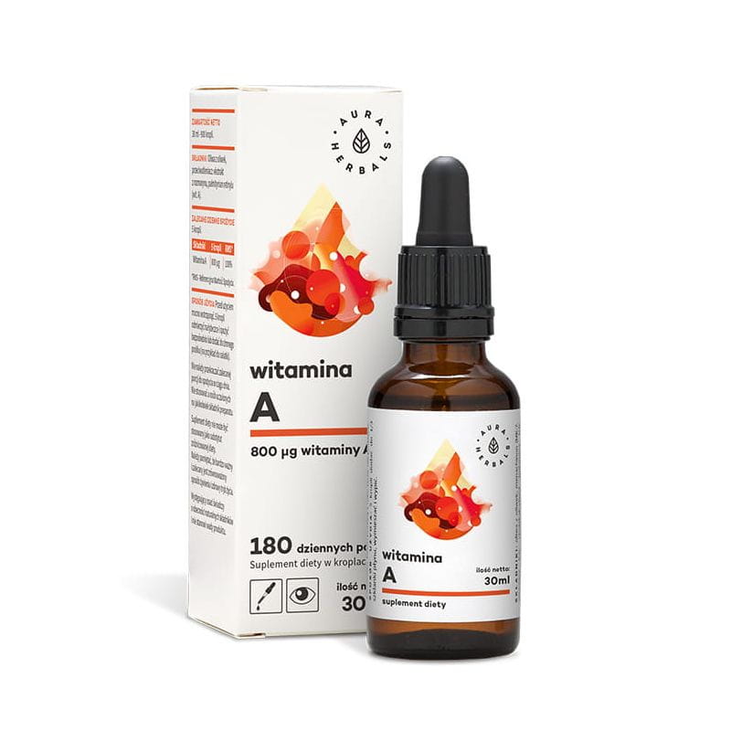 Vitamin A kosttilskud i dråber på 30 ml AURA HERBALS