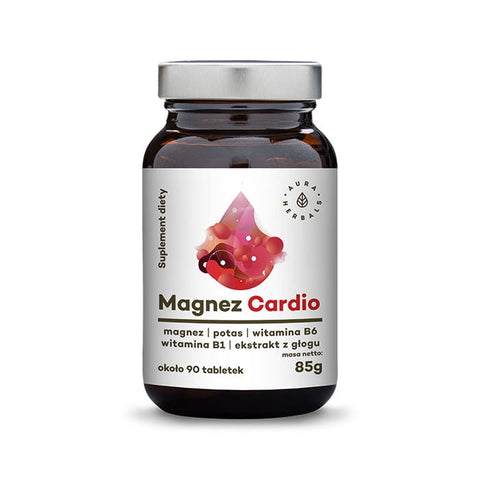 Magnesium Cardio und Weißdornextrakt und Kalium und B1 und B6 90 Tabletten von AURA HERBALS