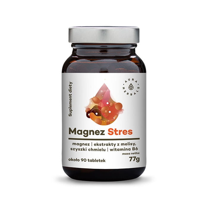 Magnésio Stress e Melissa e Lúpulo e B6 90 Comprimidos de AURA HERBALS