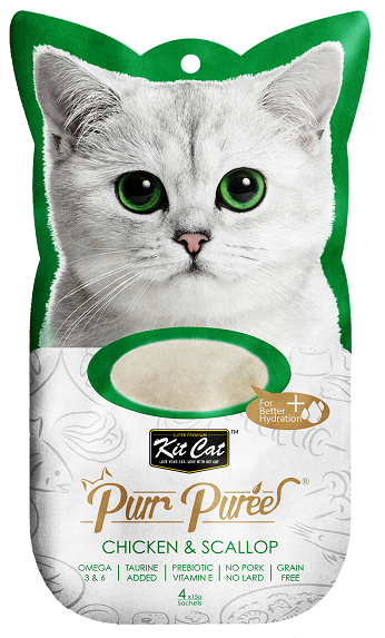 PurrPuree CHICKEN & SCALLOP (Huhn & Jakobsmuschel) [KC-904] 4x15g - KIT CAT