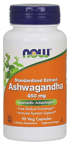 Ashwagandha 450 MG Withanolide 25 % 90 Kapseln NOW FOODS