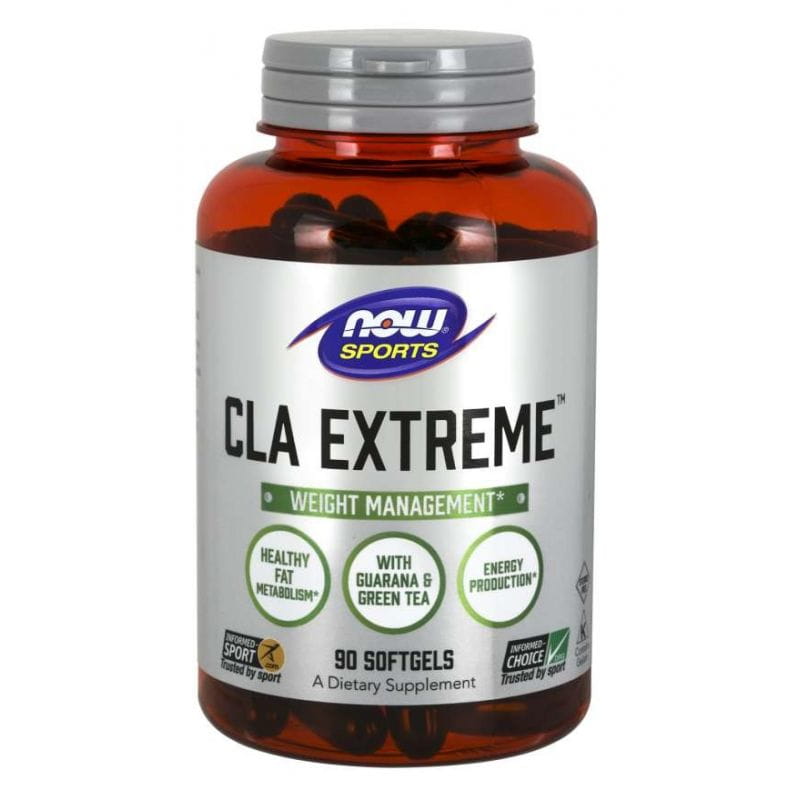 CLA cực mạnh axit linoleic liên hợp từ dầu nghệ tây và guarana và trà xanh 90 viên NOW FOODS