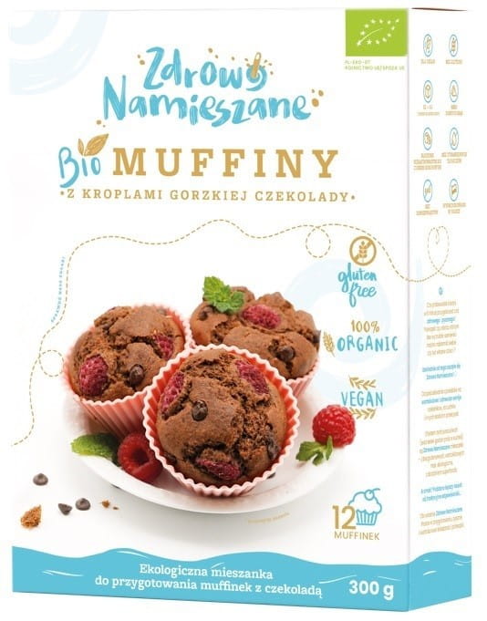 BIO-blanding for baking av muffins med dråper av mørk sjokolade 300 g