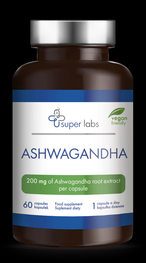 Ashwagandha KSM - 66 200 mg Extrakt 60 Kapseln SUPER LABS