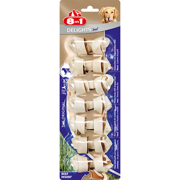 Delights Beef Bones XS Treat [T108733] 7 Stk. - 8IN1