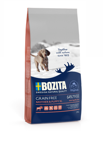 Hund Getreidefrei Mutter und Welpe XL Elch 2 kg - BOZITA