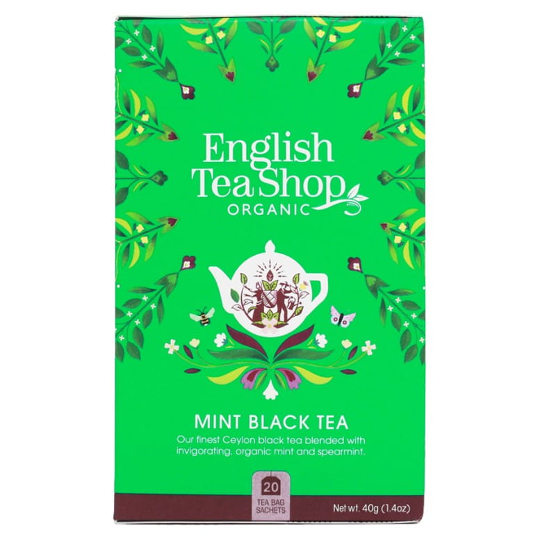 Sort te med mynte BIO 40g (20x2g) ENGLISH TEA SHOP