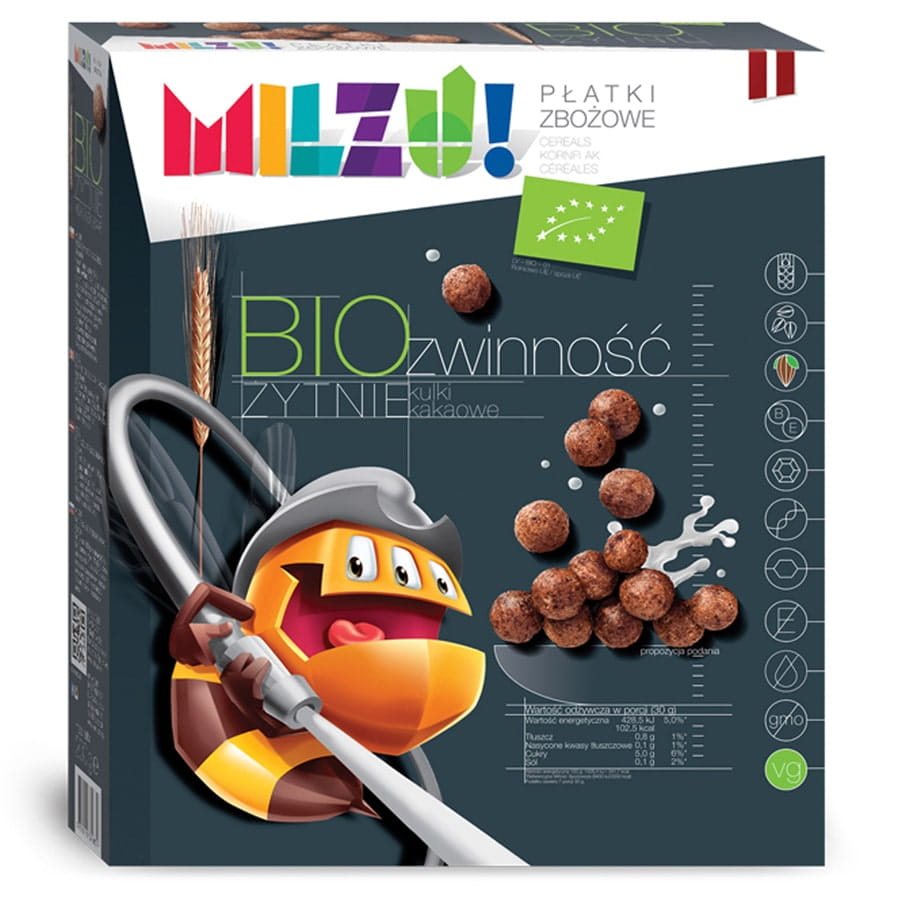 Žitné vločky - Kakaové kuličky z ovesné rodiny - Agility BIO 400g MILZU