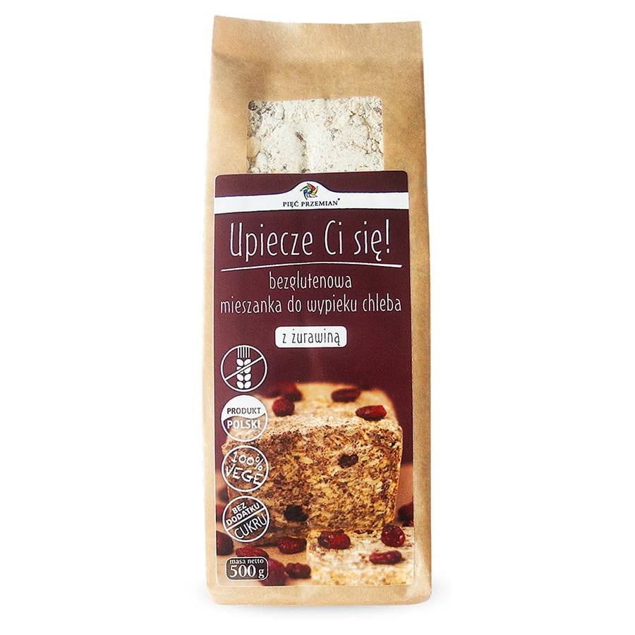 Mélange de pain sans gluten aux canneberges 500 g CINQ CHANGEMENTS
