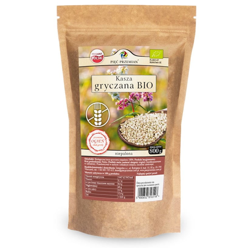 Granella di grano saraceno bianco senza glutine BIO 800g FÜNF ÄNDERUNGEN