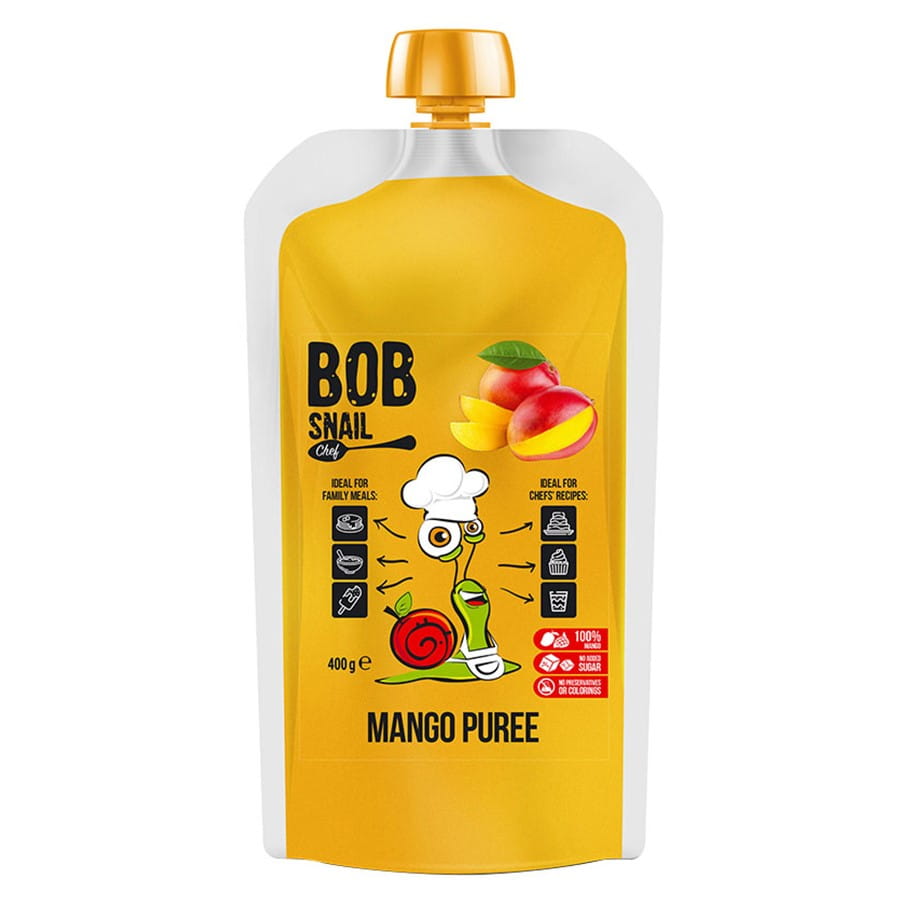 มังโกเพียวเร 100% ผลไม้ 400ml BOB SNAIL