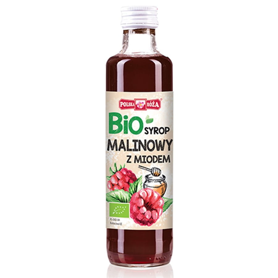 Malinový sirup s medem POLSKA RÓŻA BIO 250 ml