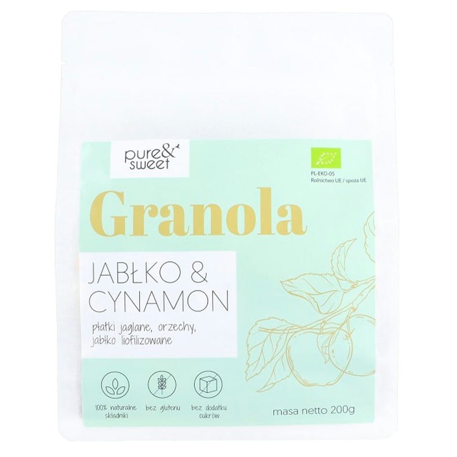 กราโนล่าแอปเปิ้ล - อบเชย ออร์แกนิค 200g PURE & SWEET