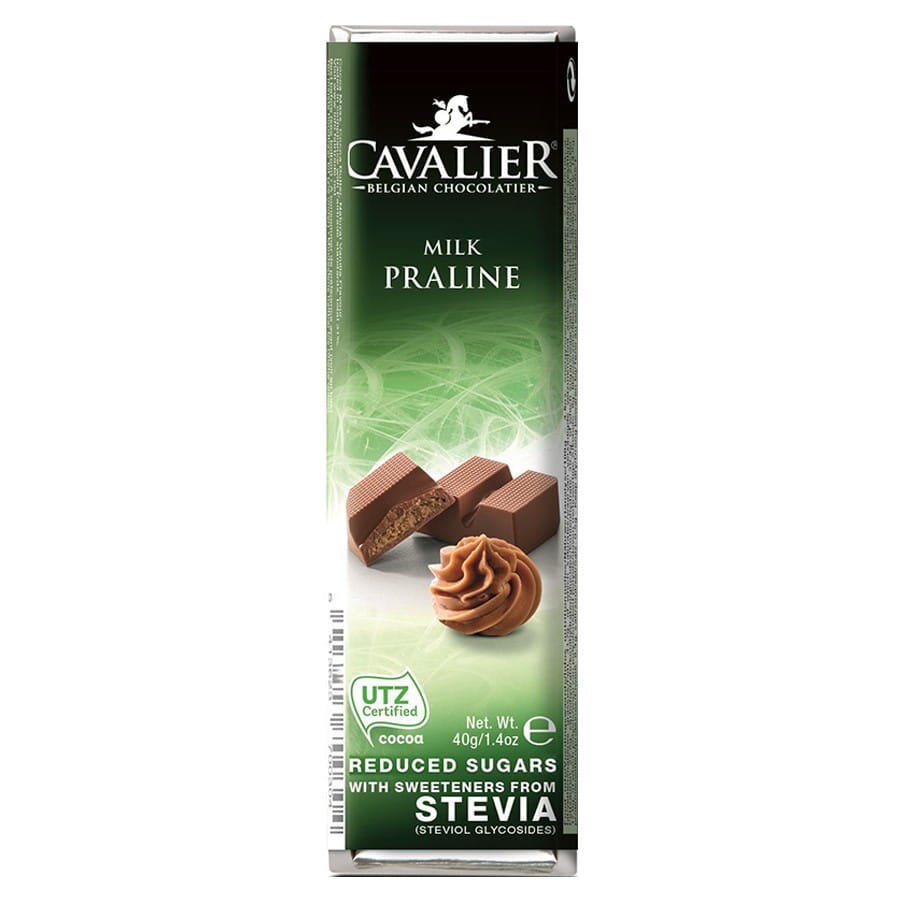 ช็อกโกแลตนมพร้อมไส้พราลีน 40g CAVALIER
