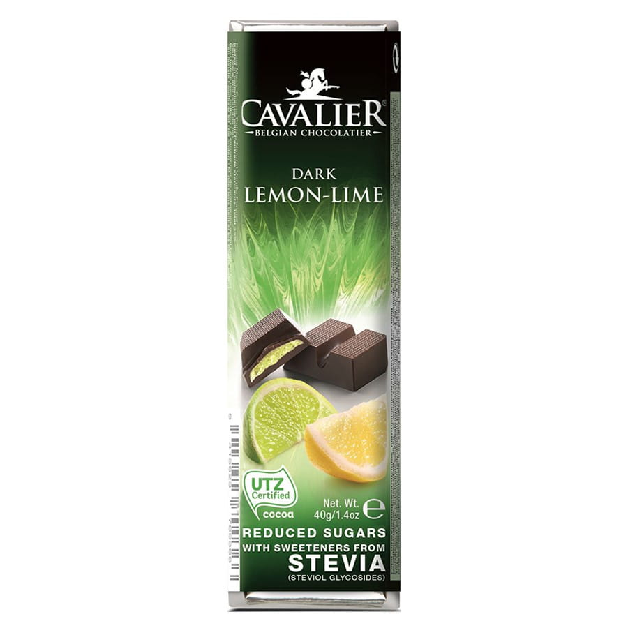 ช็อกโกแลตแท่งสีเข้มพร้อมไส้มะนาว-เลมอน 40g CAVALIER