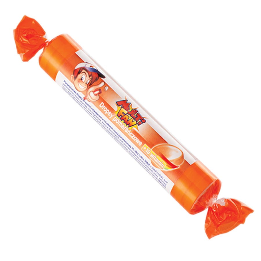 Oransjebonbons med 10 vitaminer uten sukker 39g MULTIFAN