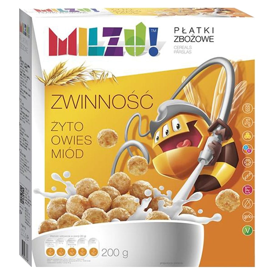 Žitné vločky - Ovesné kuličky s medem pro děti - Agility 200g MILZU