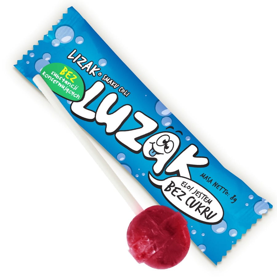 Pirulito sem açúcar, sabor cola 8g LUZAK