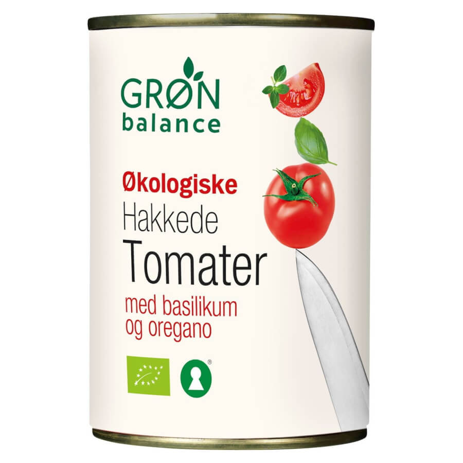 Krájená rajčata bez slupky s oreganem a bazalkou BIO 400 g - GRON BALANCE