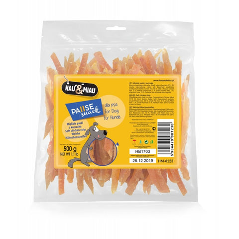 Pausesnack Hundesnack, weiche Hühnerstreifen 500g [HM-8123] - WOW&MIAU