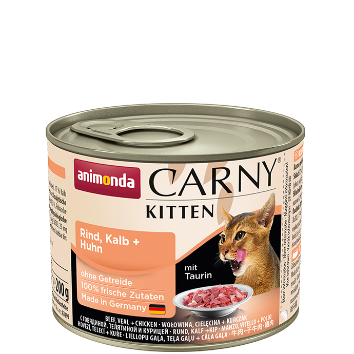 Carny Kitten Dose mit Rind, Kalb und Huhn 200g - ANIMONDA