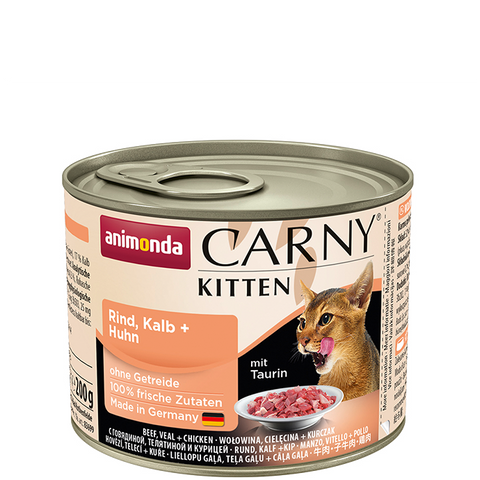 Carny Kitten Dose mit Rind, Kalb und Huhn 200g - ANIMONDA