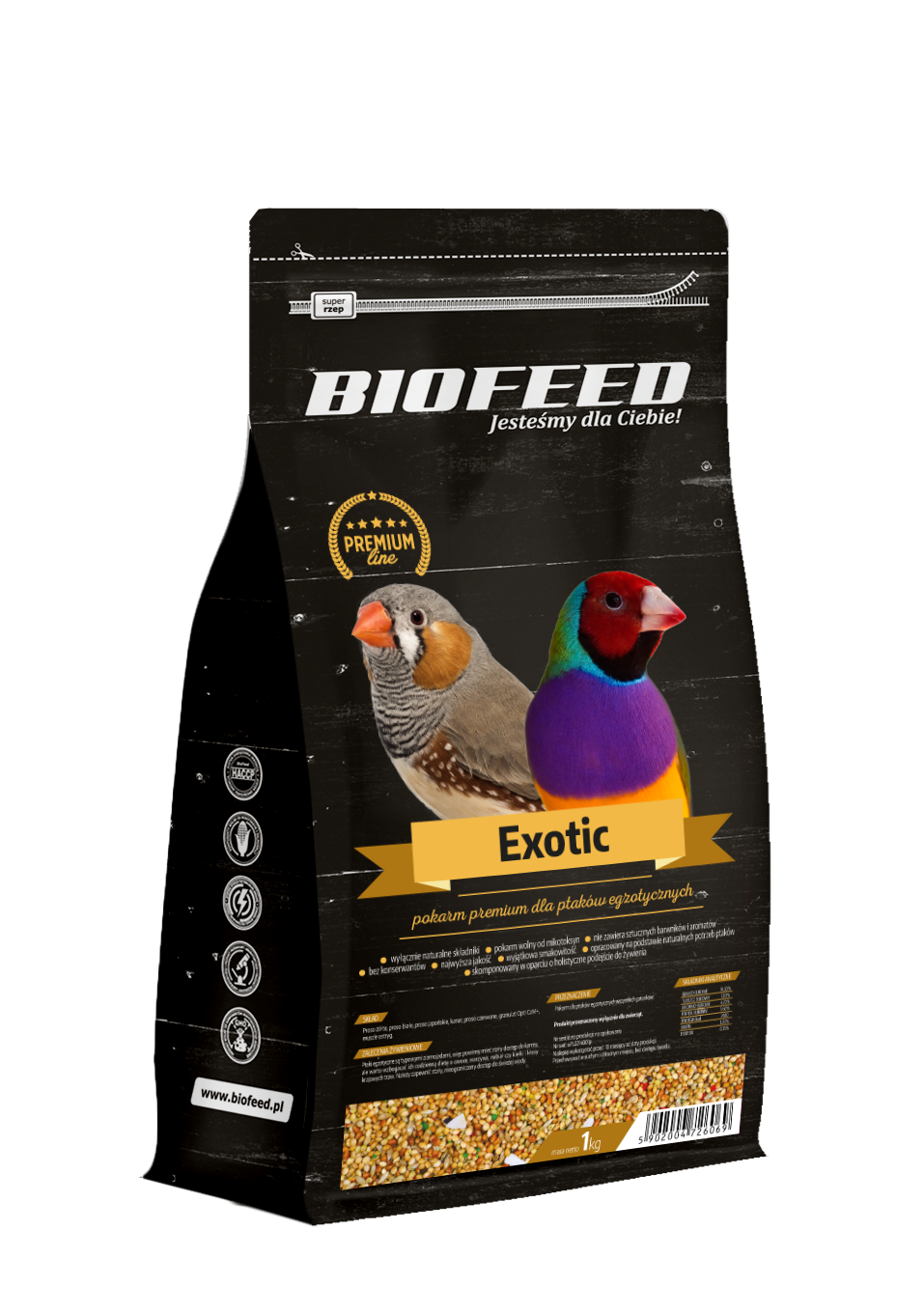 PREMIUM für kleine exotische Vögel 1kg - BIOFEED