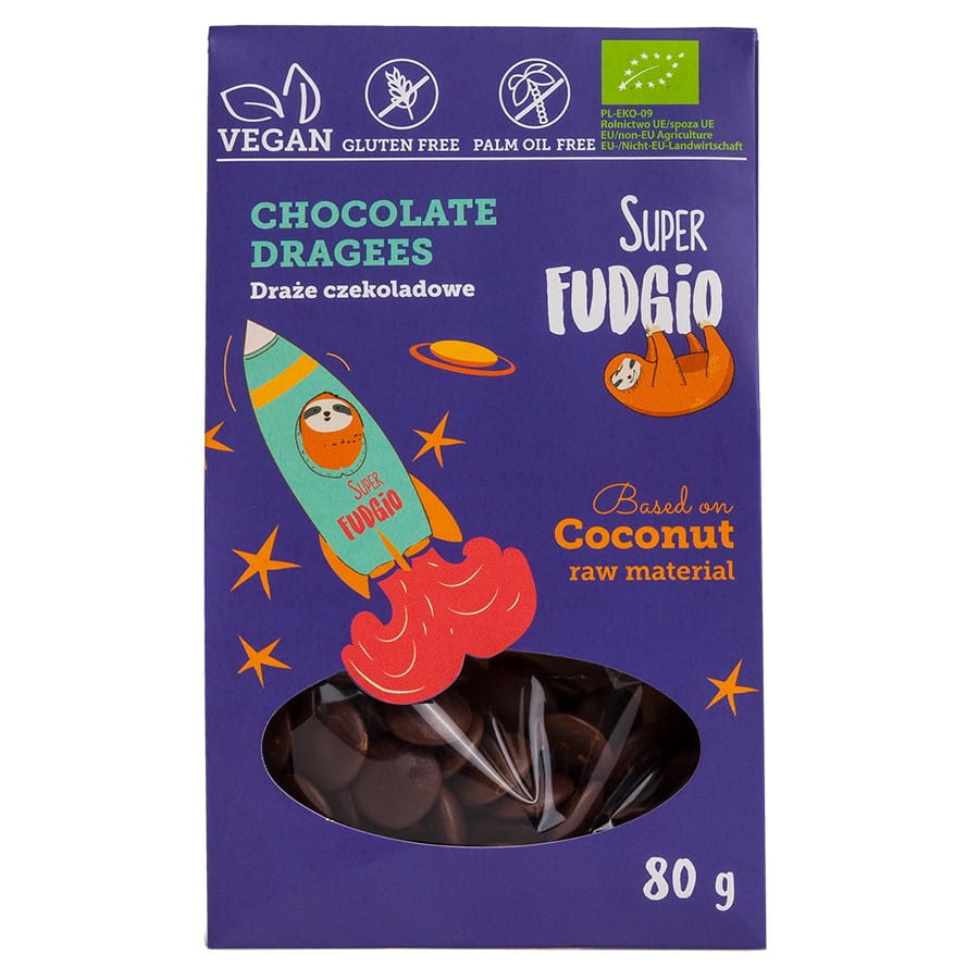 Bezlepkové čokoládové dražé BIO 80g SUPER FUDGIO