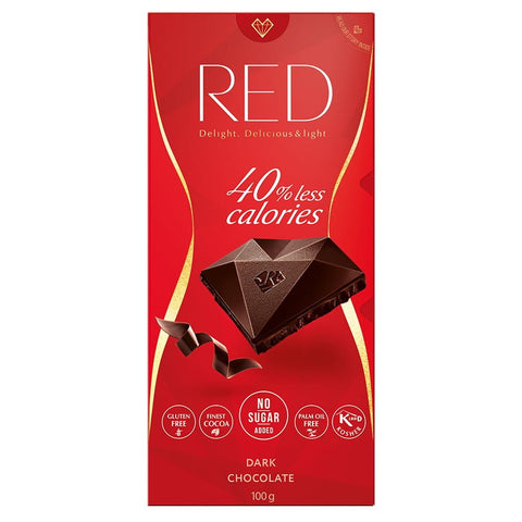 Zartbitterschokolade 40% weniger Kalorien 100g RED DELIGHT