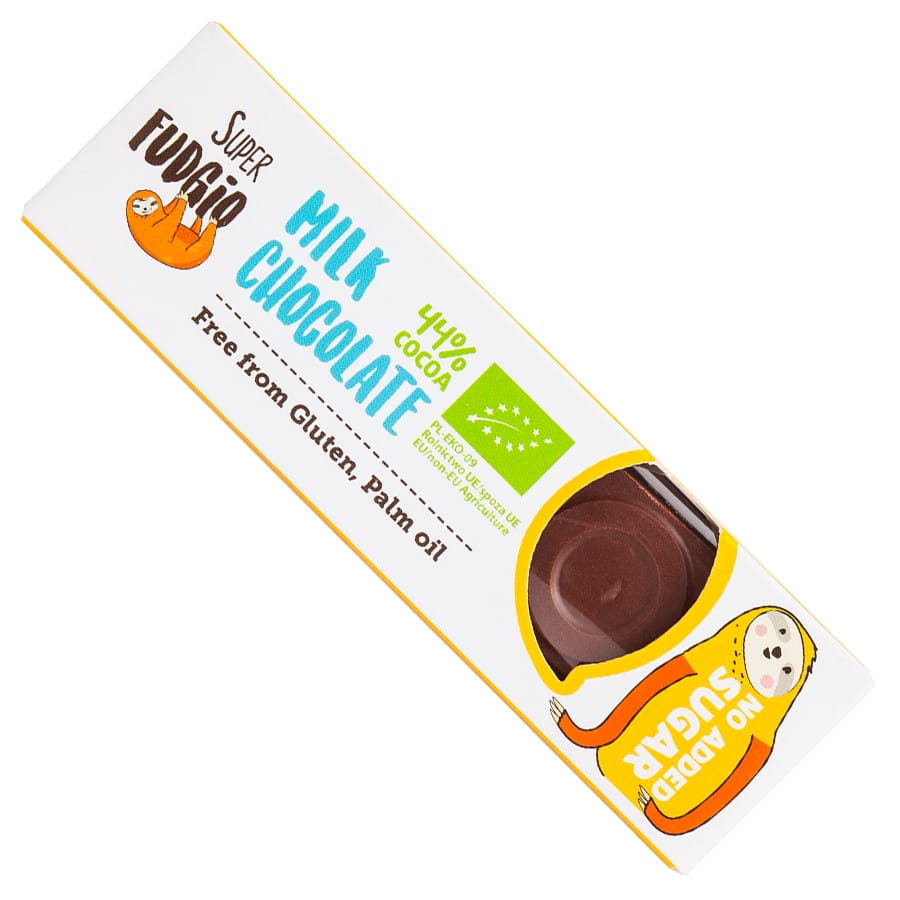 Batang susu cokelat tanpa tambahan gula BIO 40g SUPER FUDGIO