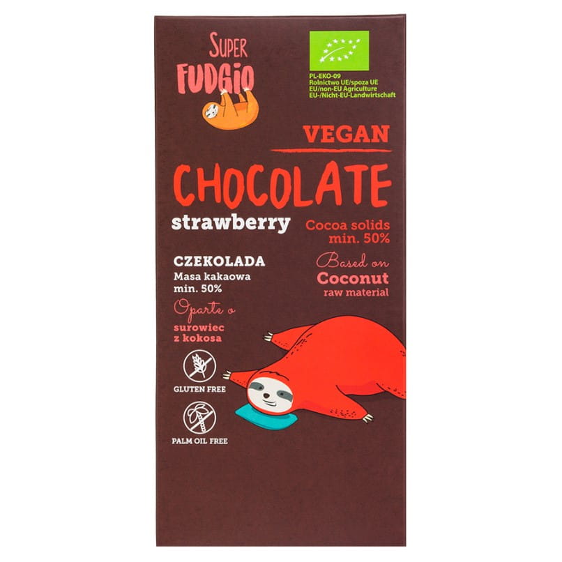 BIO jahodová čokoláda 80g SUPER FUDGIO