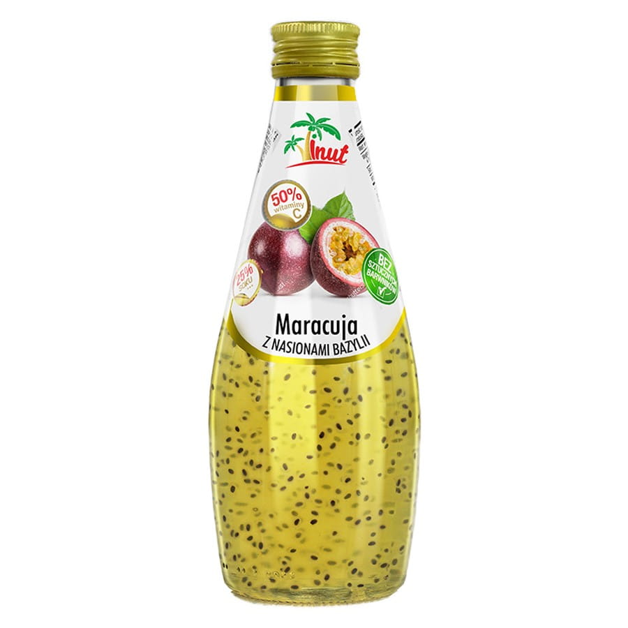 Passionsfrugtdrik med basilikumfrø 290ml VINUT