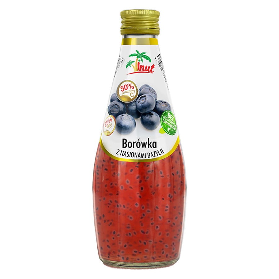 Heidelbeerdrink med basilikumfrø 290ml VINUT