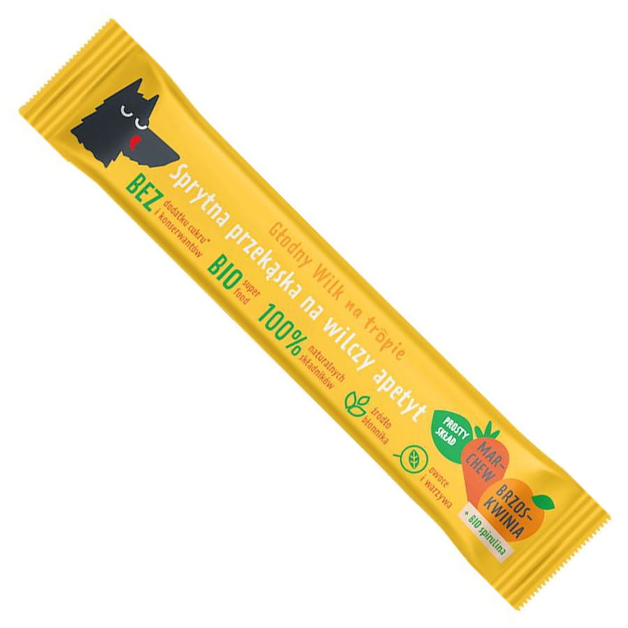 Bară de morcovi - piersic cu spirulină 20g HUNGRY WOLF