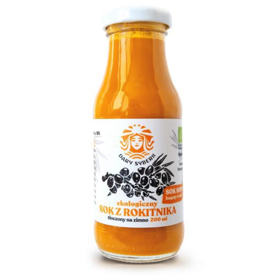 Suco prensado de espinheiro-marítimo siberiano orgânico 200ml DARY SYBERIA