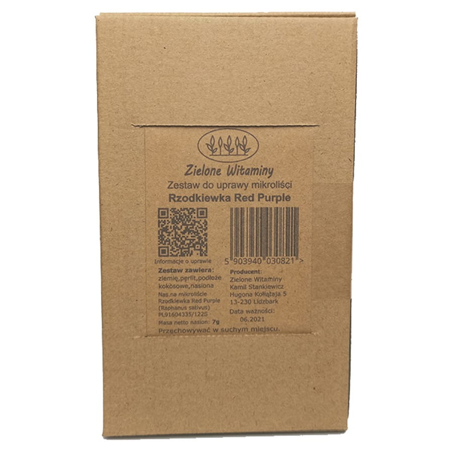 Kit untuk penanaman mikrosayuran - lobak merah ungu VITAMIN HIJAU